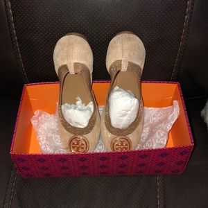 Tory Burch Gold Ballet Shoes